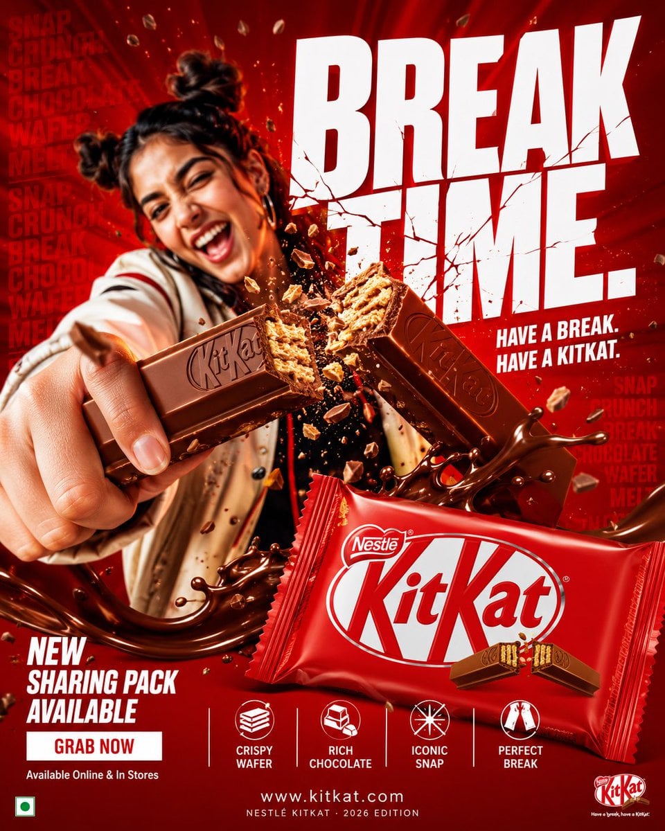 FORMAT: 4:5 vertical hyper-commercial chocolate campaign poster, ultr…