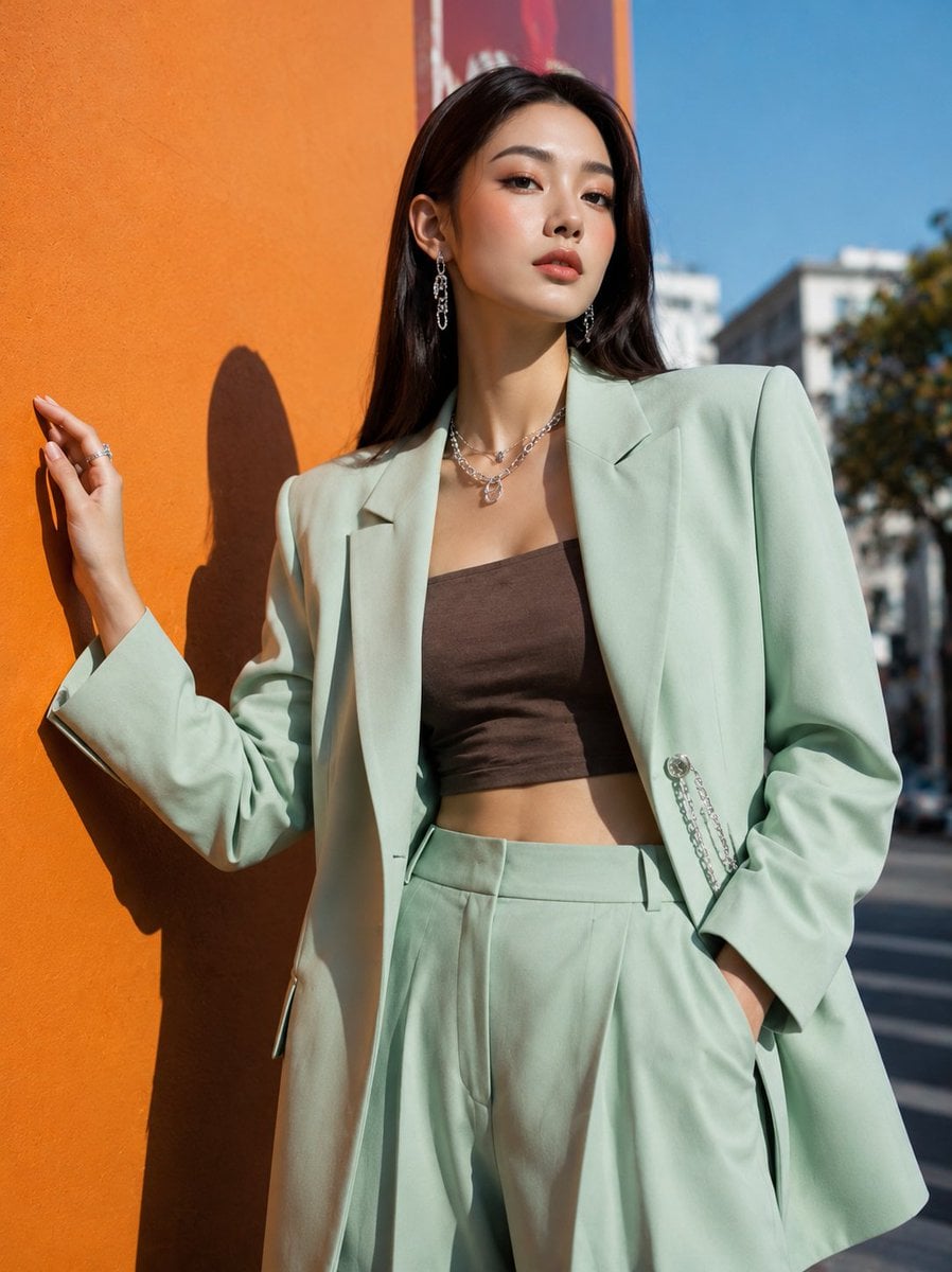 Using the provided reference image, create an ultra-realistic Korean…