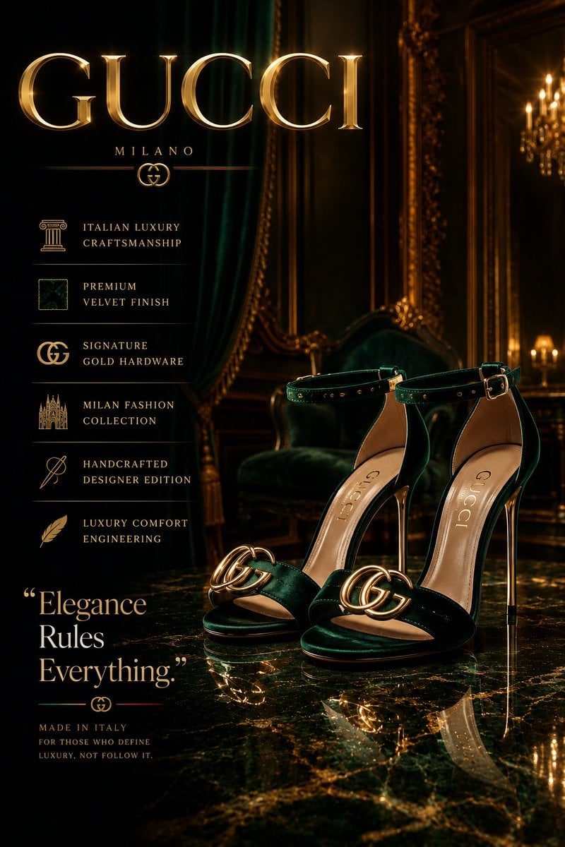 Create an ultra-premium luxury fashion advertisement poster for desig…