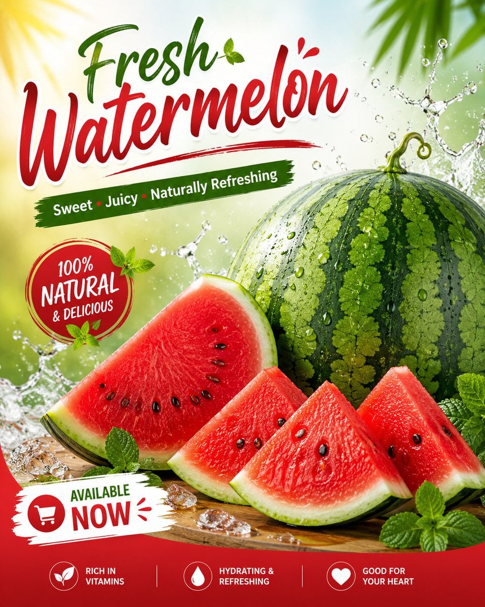 Create a fresh, eye-catching social media advertisement poster for wa…