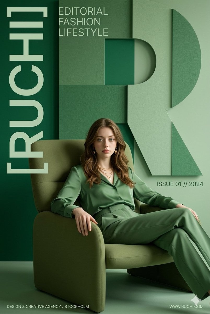 Create a premium modern editorial branding poster for [RUCHI]. TOPIC:…