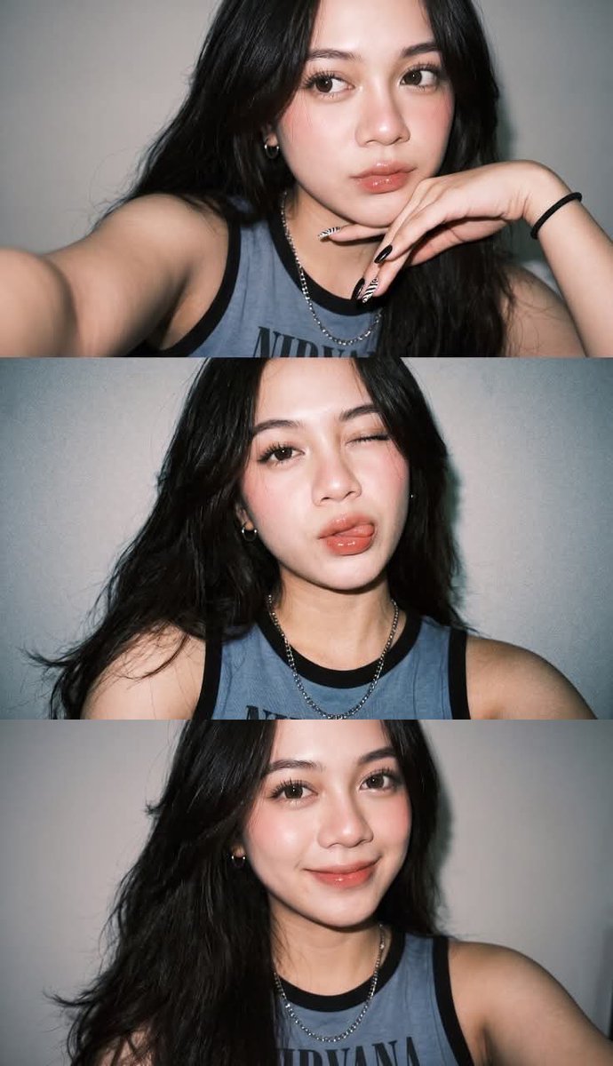 Ultra-realistic Gen Z selfie photo collage, three vertical smartphone…