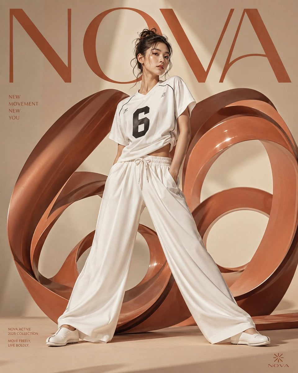Beautiful young Korean woman based on the reference image, rendered i…