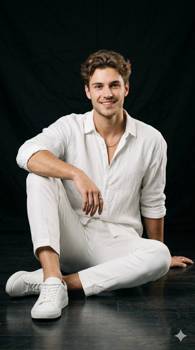 A professional studio portrait collection featuring a handsome young…