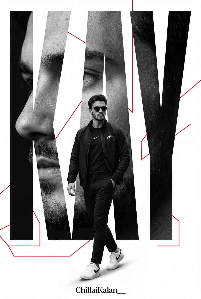 Create Ultra-premium minimalist sports poster featuring a confident m…