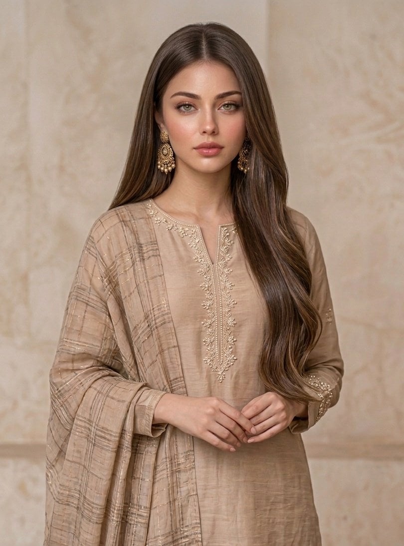 A professional fashion portrait of a beautiful young South Asian woma…