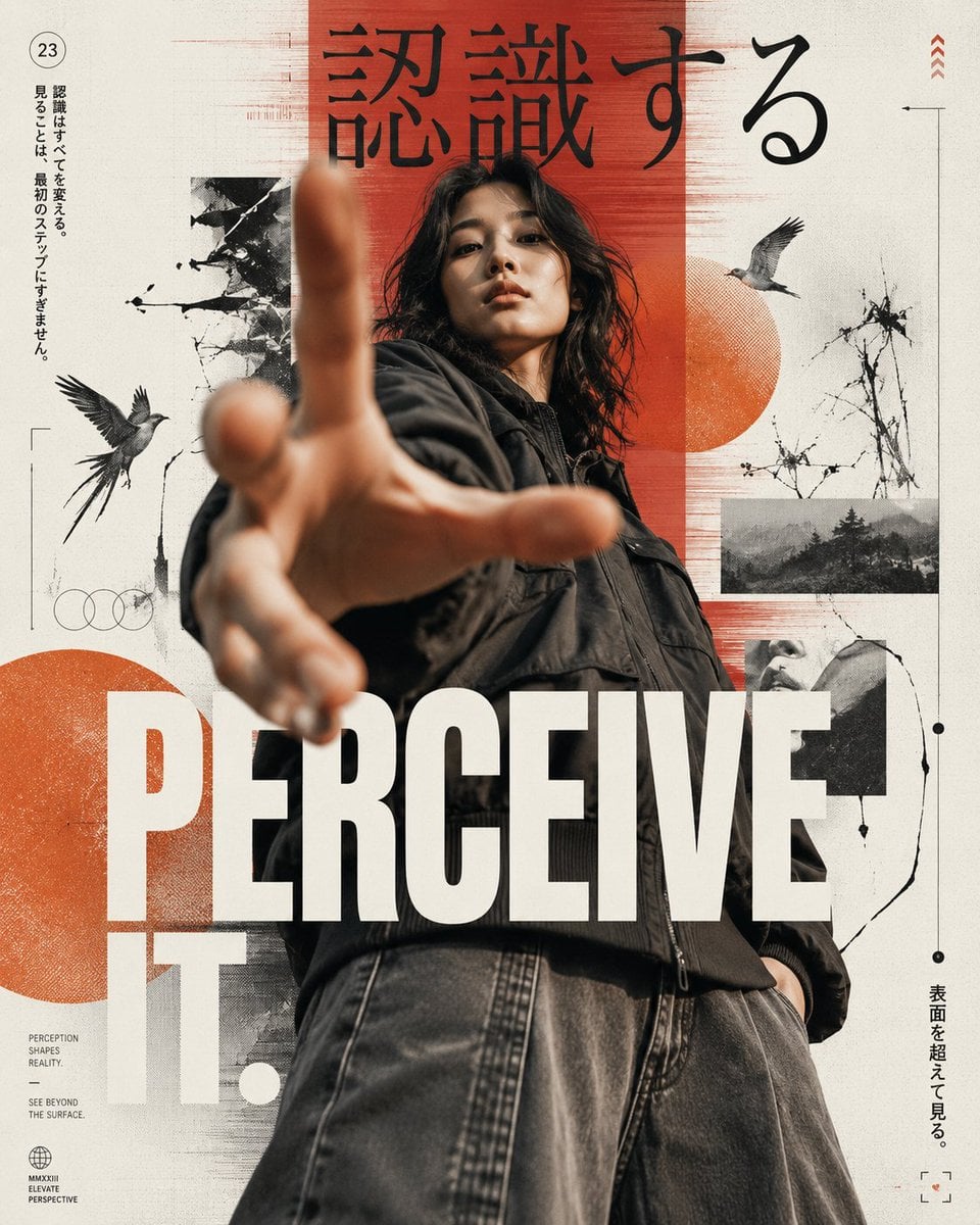 Ultra premium editorial streetwear poster design with a contemporary Japanese graphic design aesthetic. Clean…