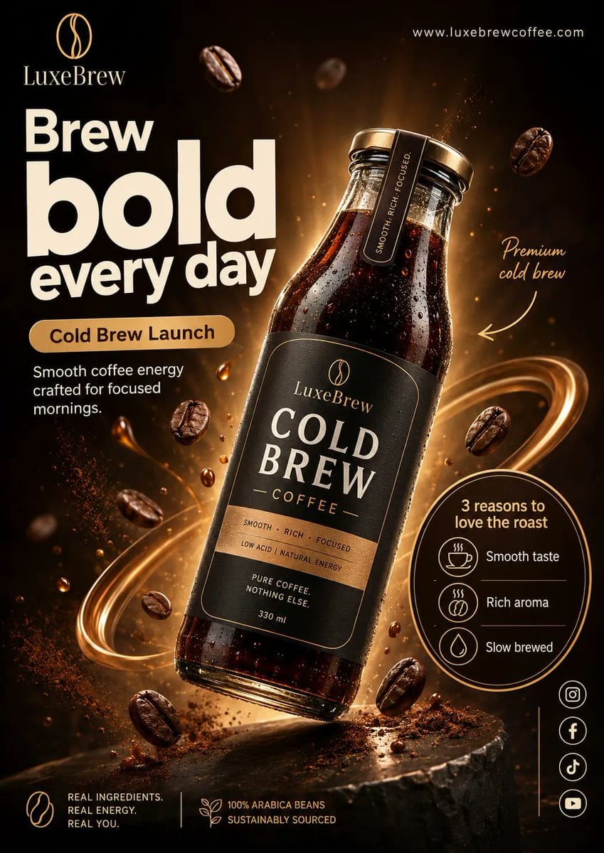 Create a premium commercial advertising poster for [Product Name]. Br…