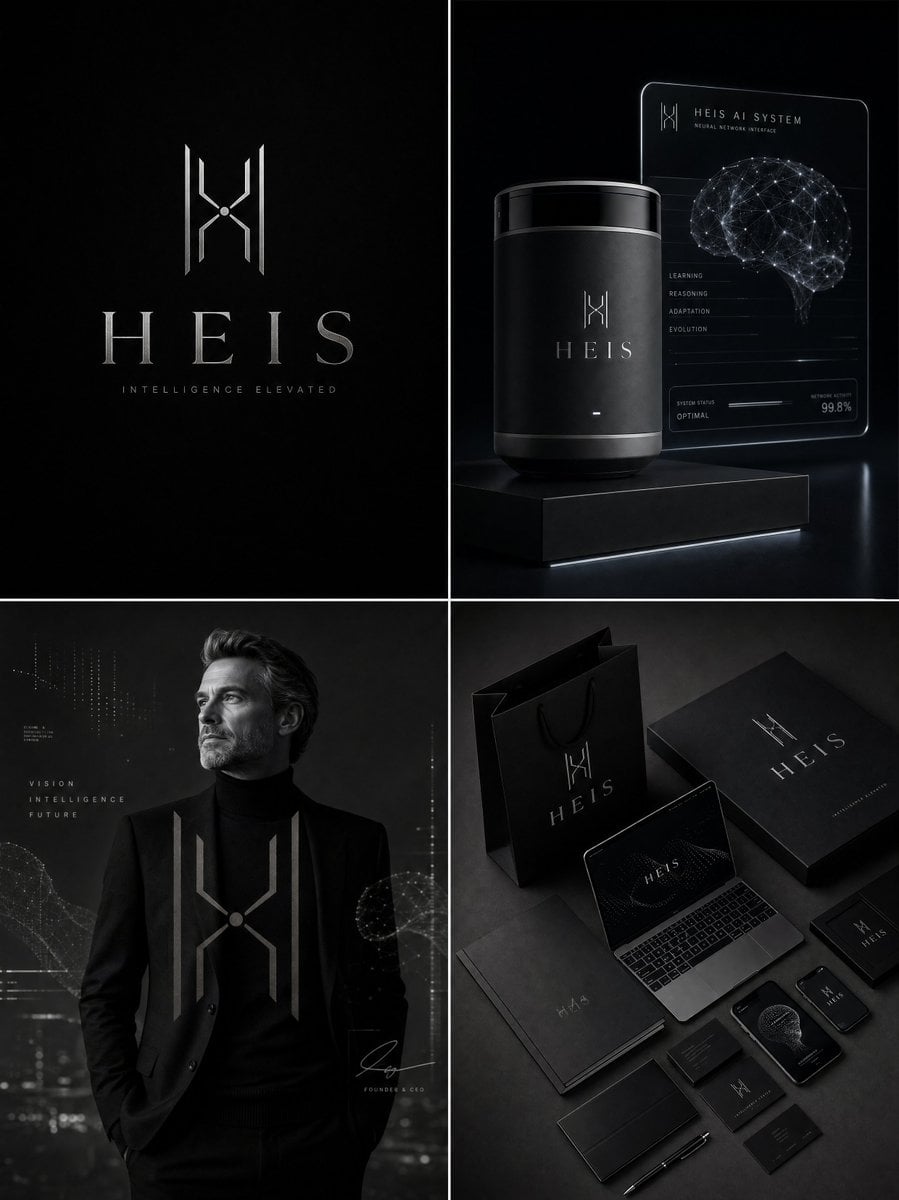 Luxury AI brand identity board for "[Brand Name]", ultra-premium arti…