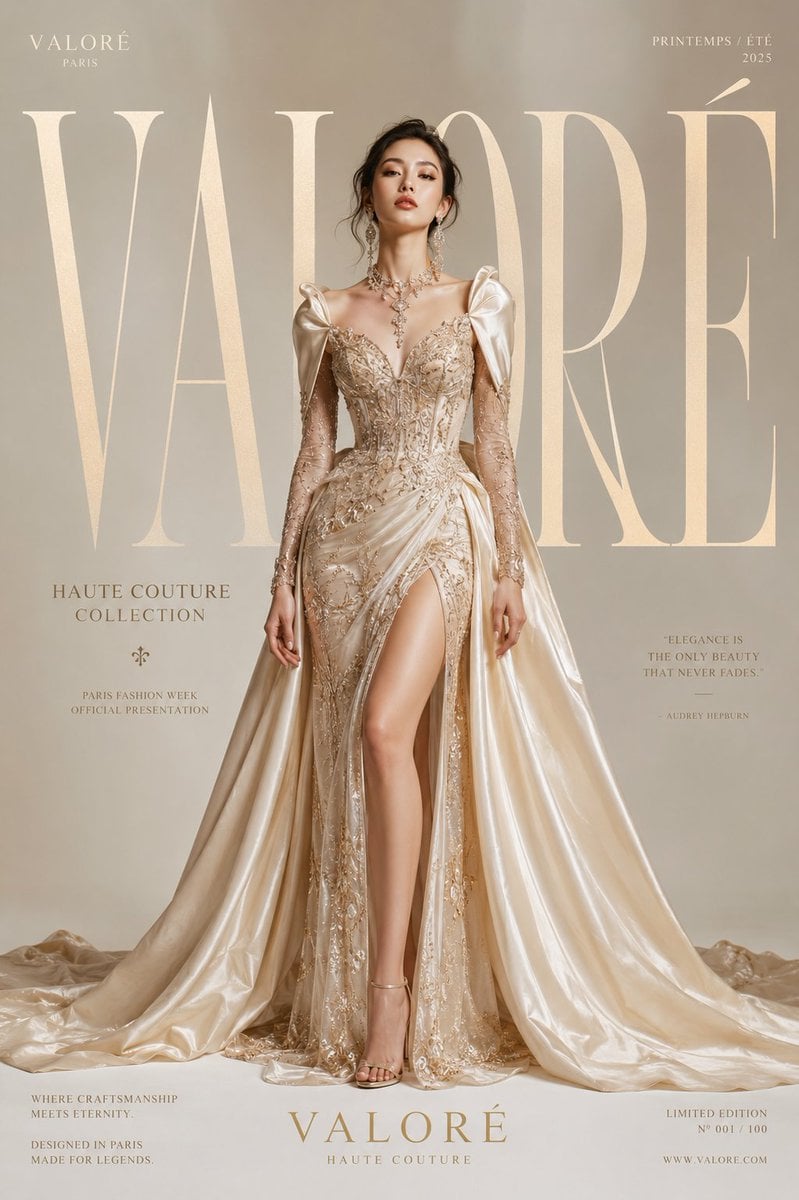 Luxury Haute Couture Fashion Editorial Poster for [BRAND NAME] A stun…