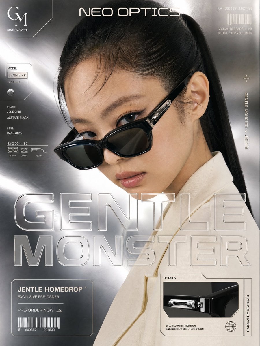 Gentle Monster × Jennie Kim — "NEO OPTICS" FORMAT: Ultra-Premium Eyewear SMM Poster | 4:5 | Instagram Hero |…