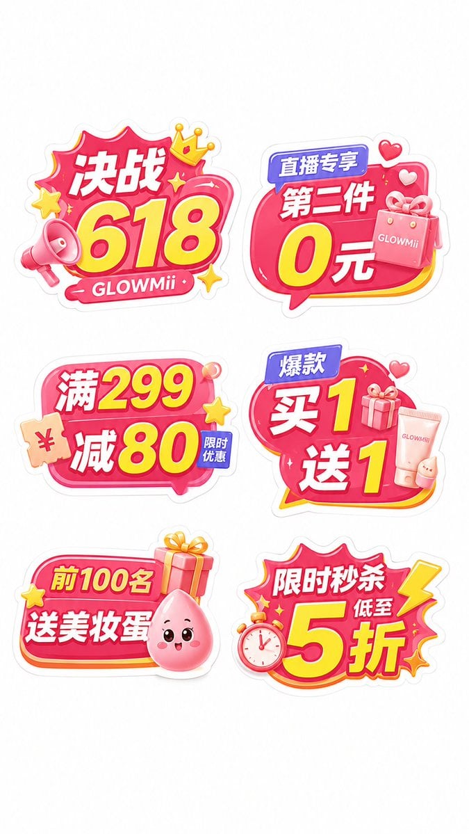 整张图里展示 6 个独立手举牌,每个手举牌都完整可见,彼此分开,不要重叠,不要合并成一个大牌,采用清晰的 2列×3行 排布,整体留白舒服,白色底干净整洁,突出每个手举牌本身。每个案例都是单独一张图,不要把多个案例合并在…