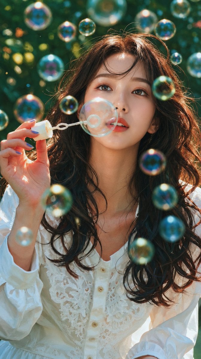 Ultra-realistic cinematic portrait of a beautiful young East Asian wo…