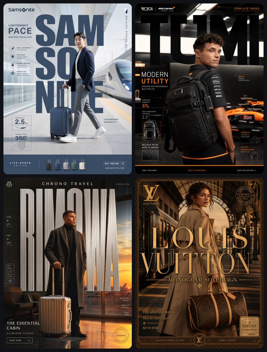 1. Samsonite × Son Heung-min — "LIGHTWEIGHT PACE" (Top-Left Panel) FO…