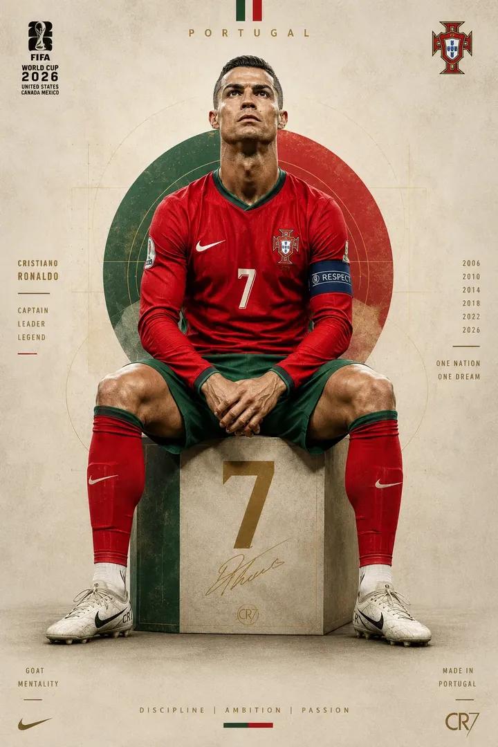 Ultra-detailed football portrait poster of a legendary Portuguese foo…