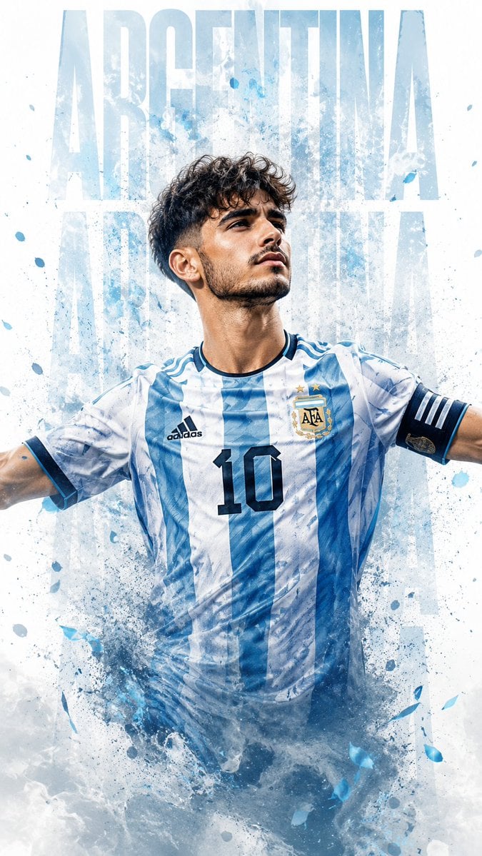 A male footballer with a face similar to the reference photo wearing…