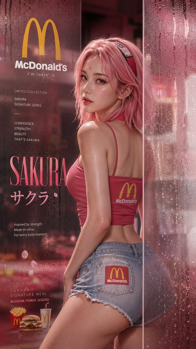 比例：9:16 主题：品牌宣发海报大片：美女站在两块半透明磨砂玻璃中间（注意：是玻璃，不是玻璃门，不要带门把手），身穿携带[Brand N…