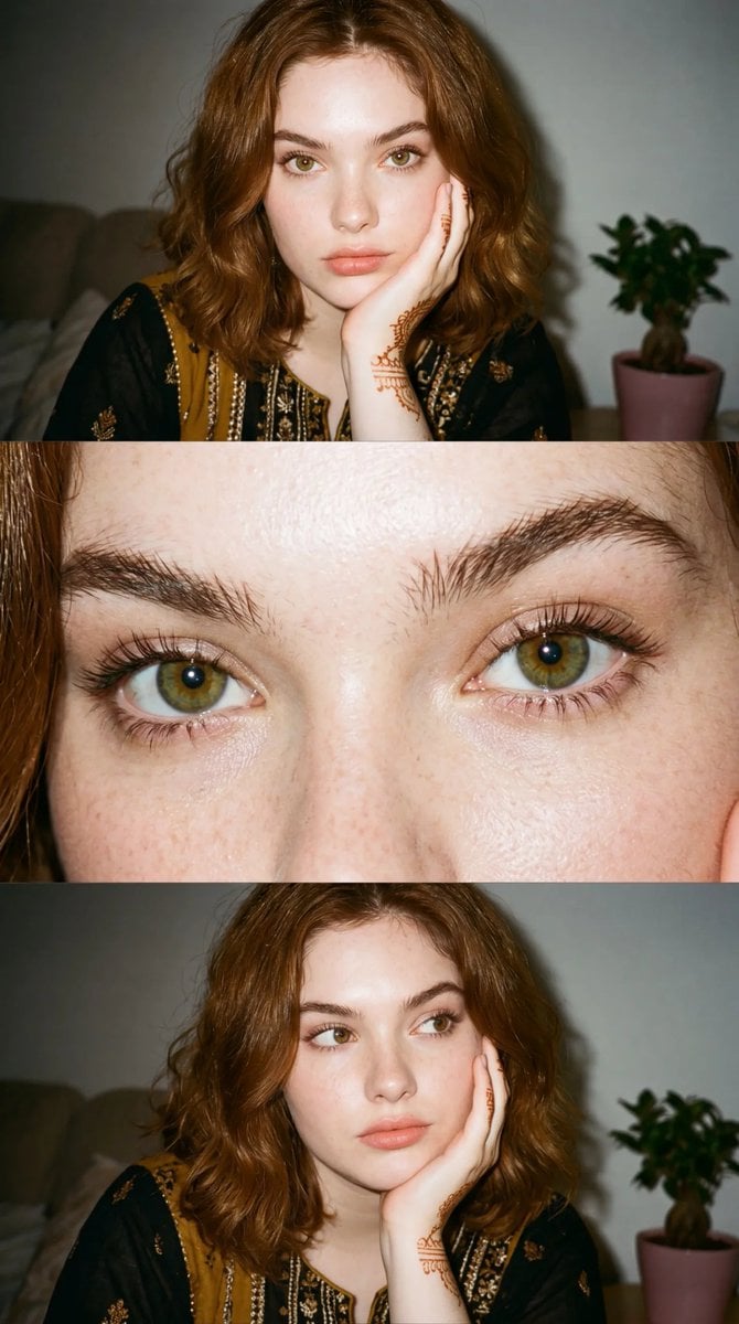 Ultra-realistic candid flash photography, 35mm film aesthetic, three-…