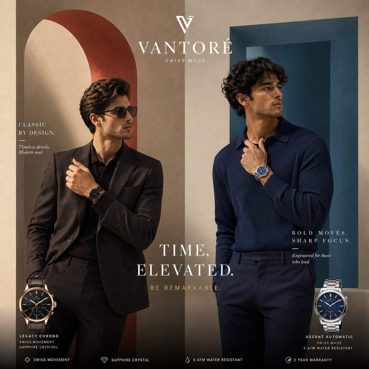 Use reference image for overall composition, luxury editorial layout,…