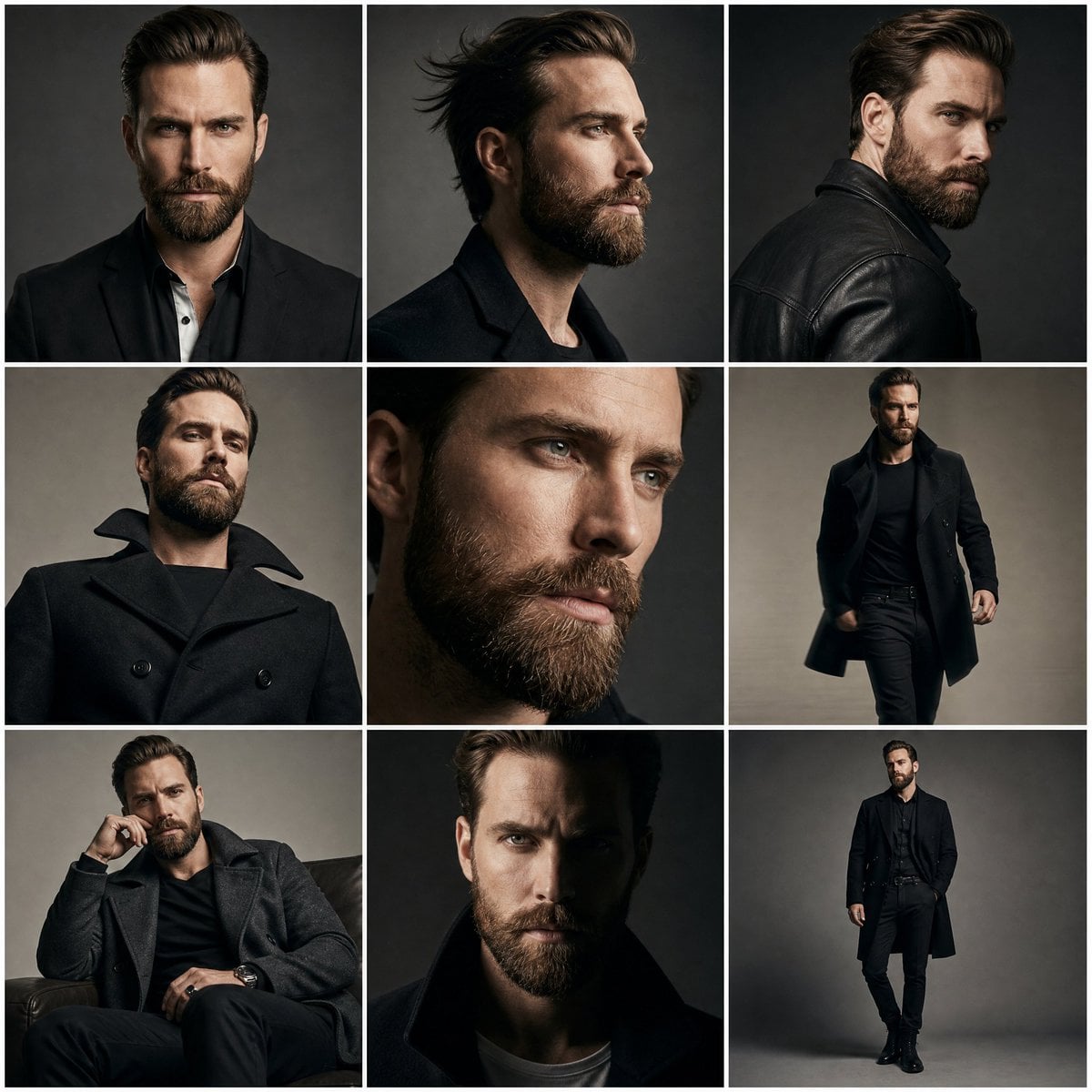Create a premium high-fashion editorial series featuring a stylish Ho…