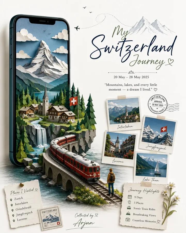 Create a premium personalized travel memory poster in 4:5 portrait fo…