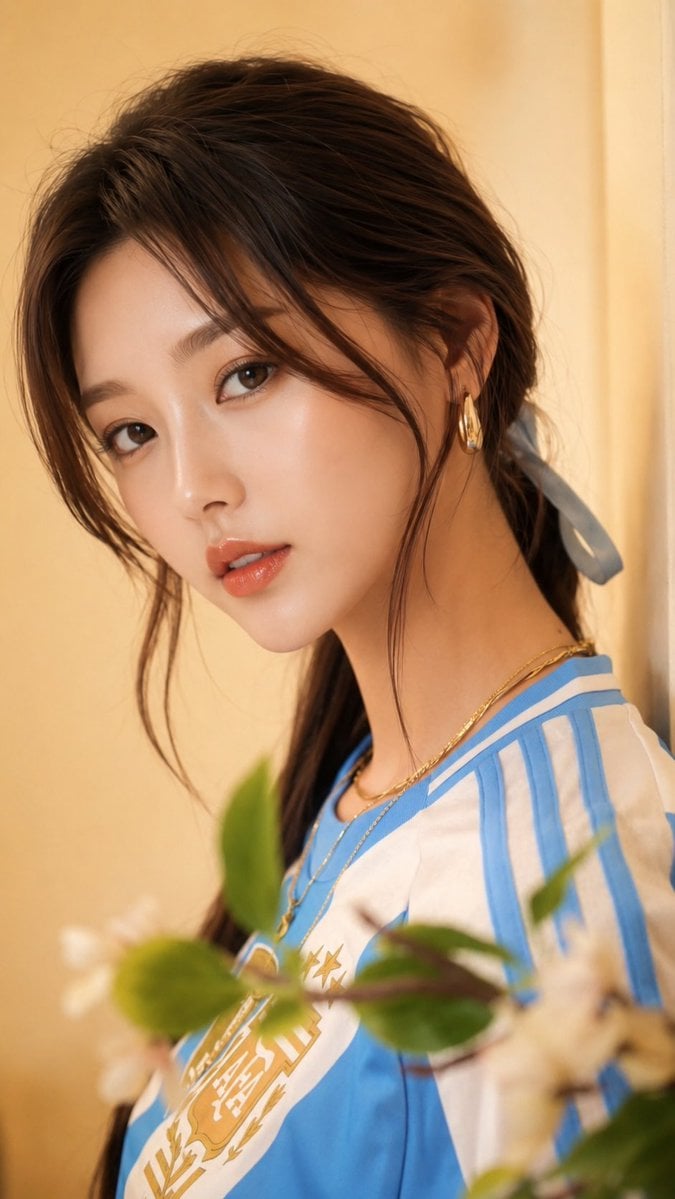 Ultra-realistic close-up portrait of a beautiful young East Asian wom…