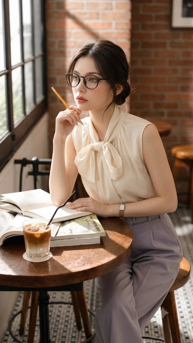 A high-fidelity lifestyle photography portrait of a beautiful young E…