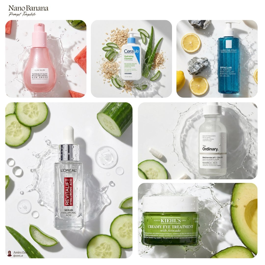 Product centered top down flat lay surrounded by Ingredients fresh sl…