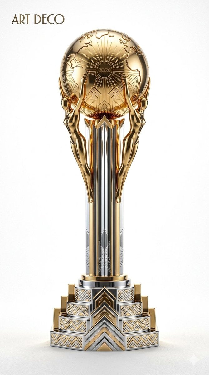 A highly detailed reimagination of the official FIFA World Cup Trophy…