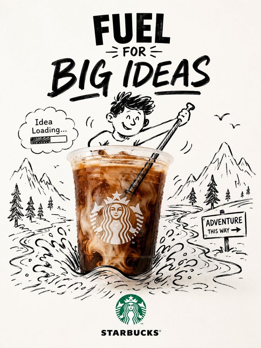 Innovative mixed-media brand campaign poster, vertical format, premiu…
