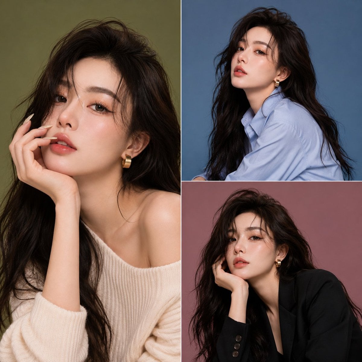 Ultra-detailed beauty portrait of a young Korean woman with flawless…