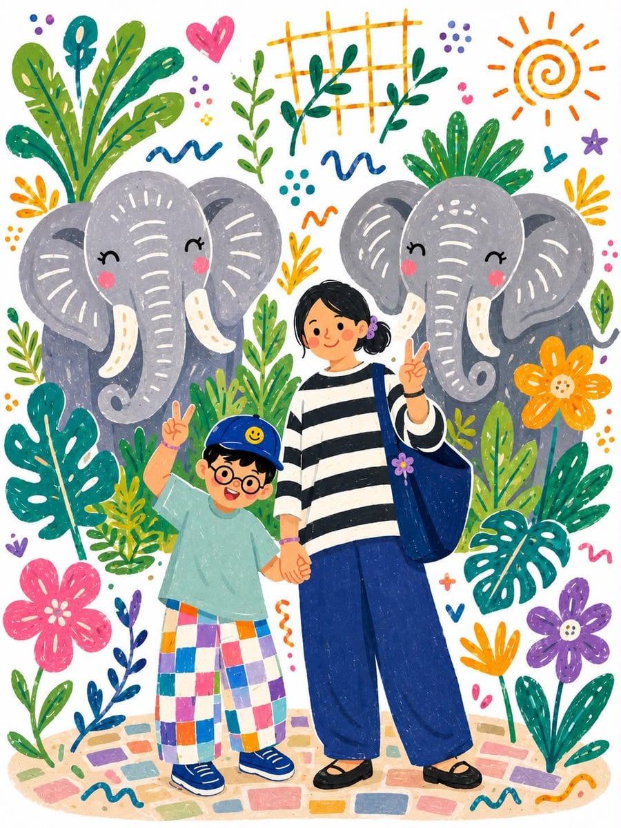 Transform the uploaded photo into a whimsical children's storybook il…