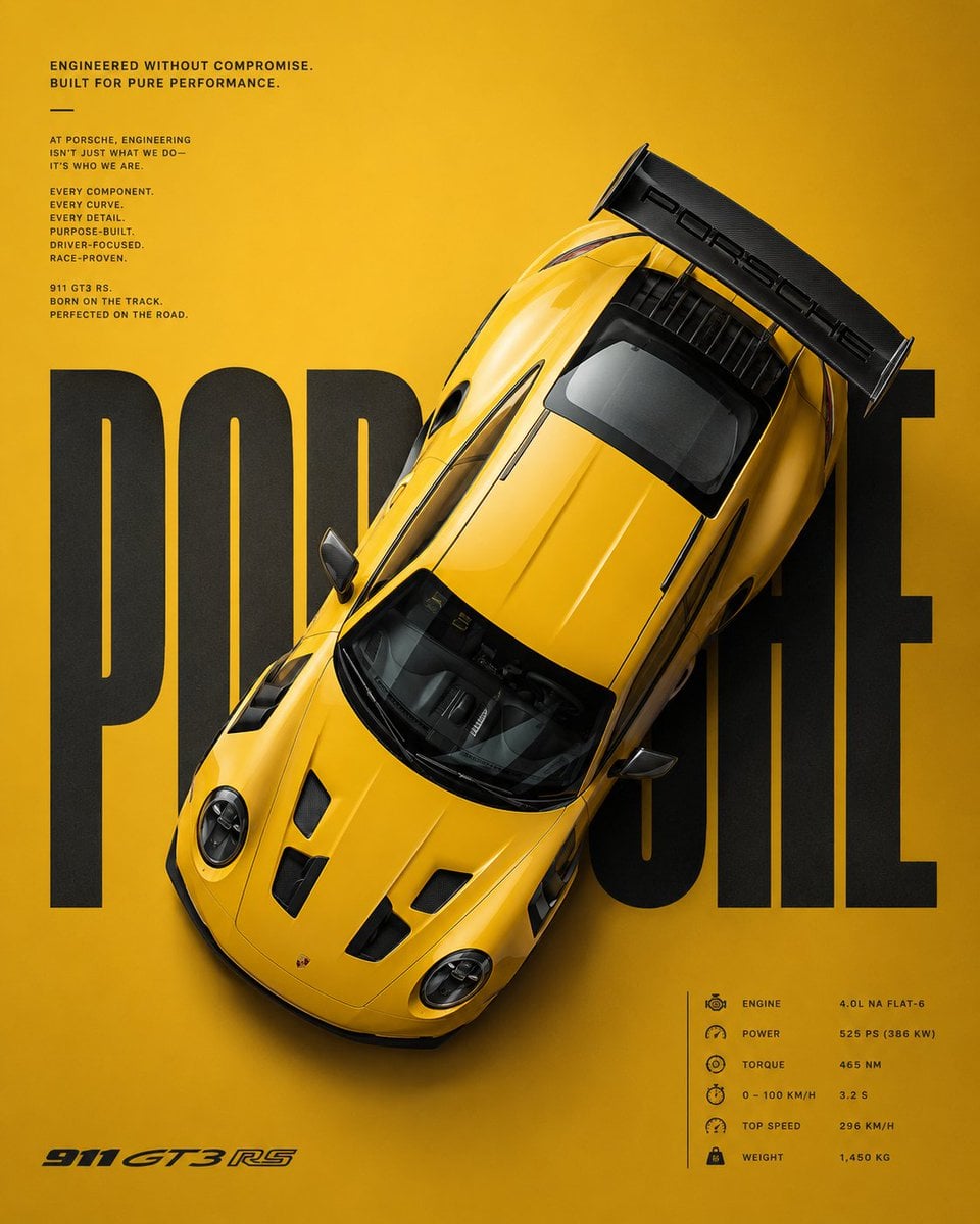 Create a premium automotive advertising poster with a bold minimalist…