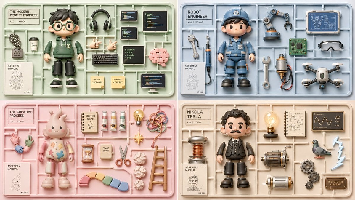 2x2 grid16:9 INPUT = [Profession Or Concept] (e.g., "The Modern Promp…