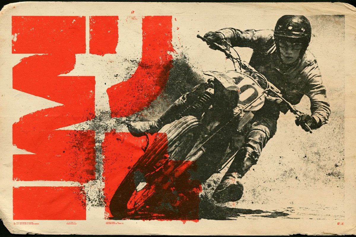 A vintage lithograph poster of a [Subject], printed with textured [Co…