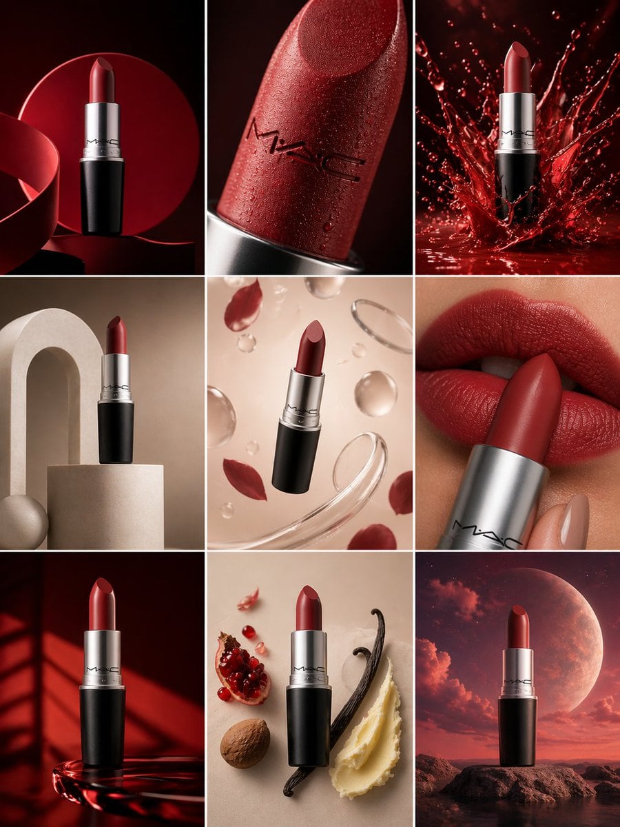 Generate a 3×3 image grid (3:4 aspect ratio) for a luxury commercial…