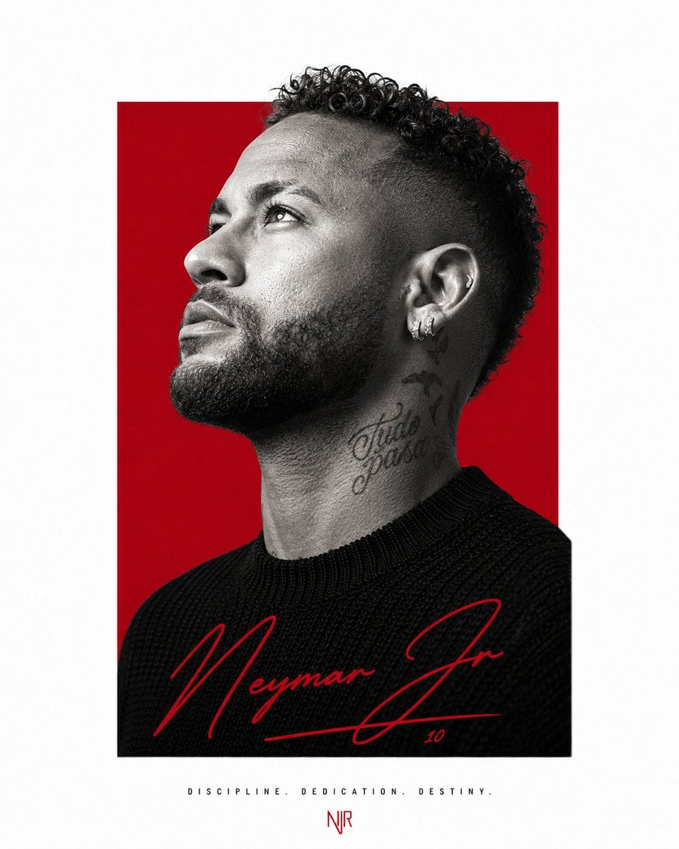 Minimalist editorial portrait poster design featuring a confident mal…