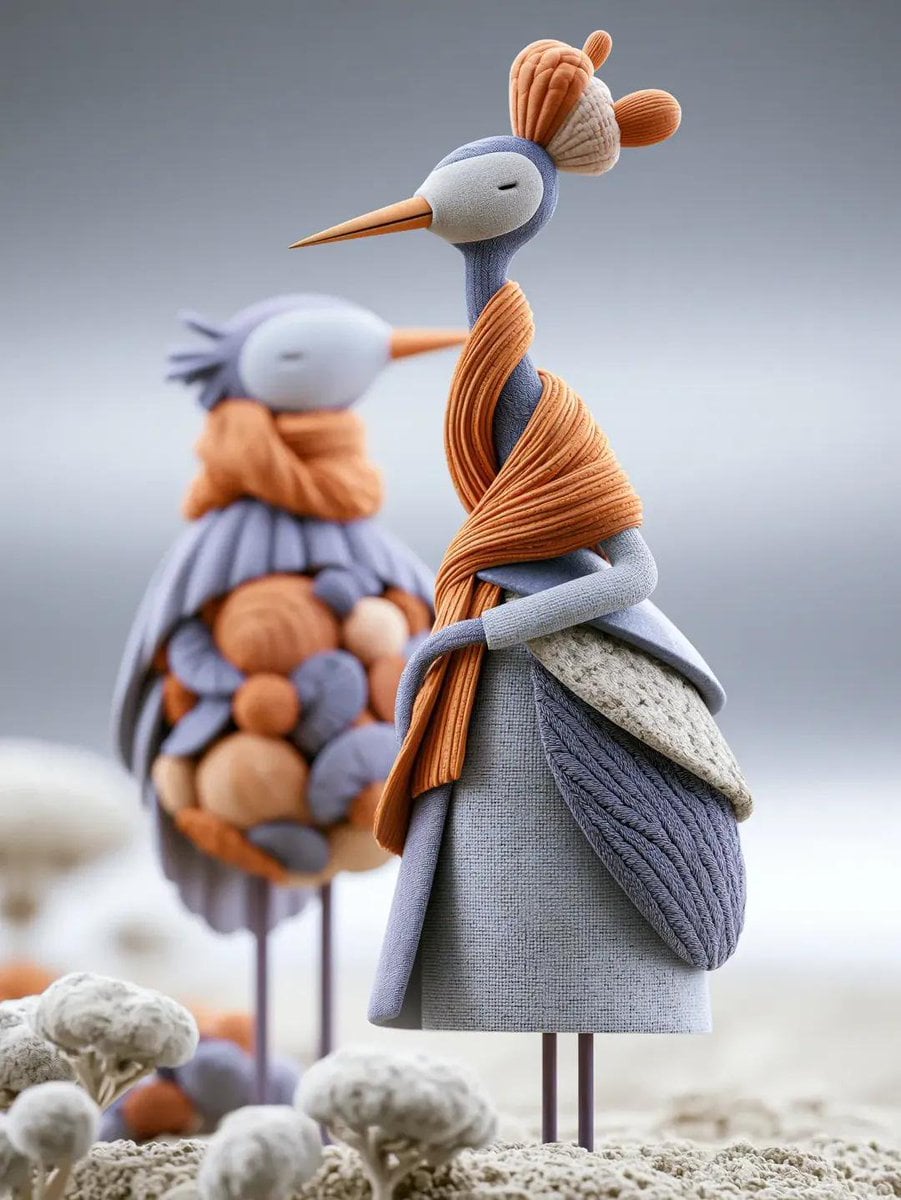 "A whimsical handcrafted textile sculpture of [Object], created entir…