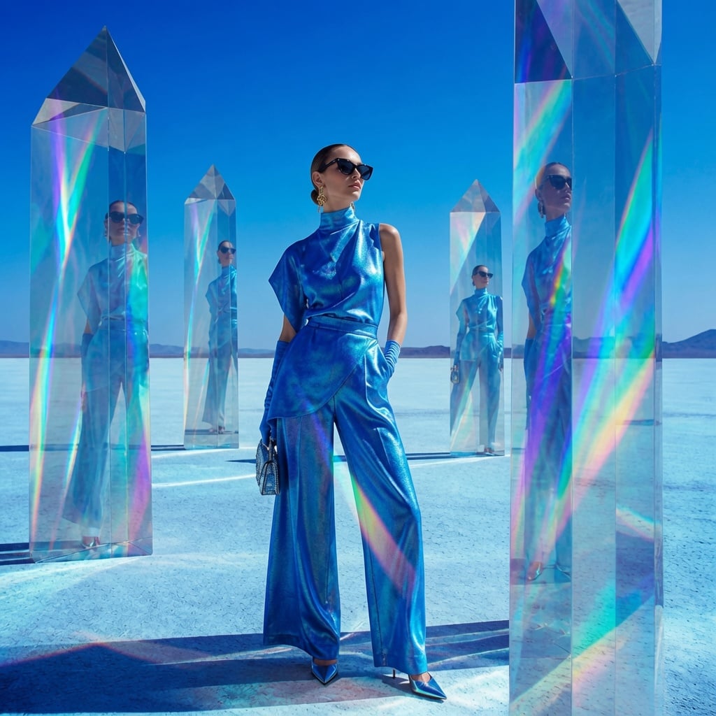 A world-class luxury fashion campaign set in a vast minimalist white…