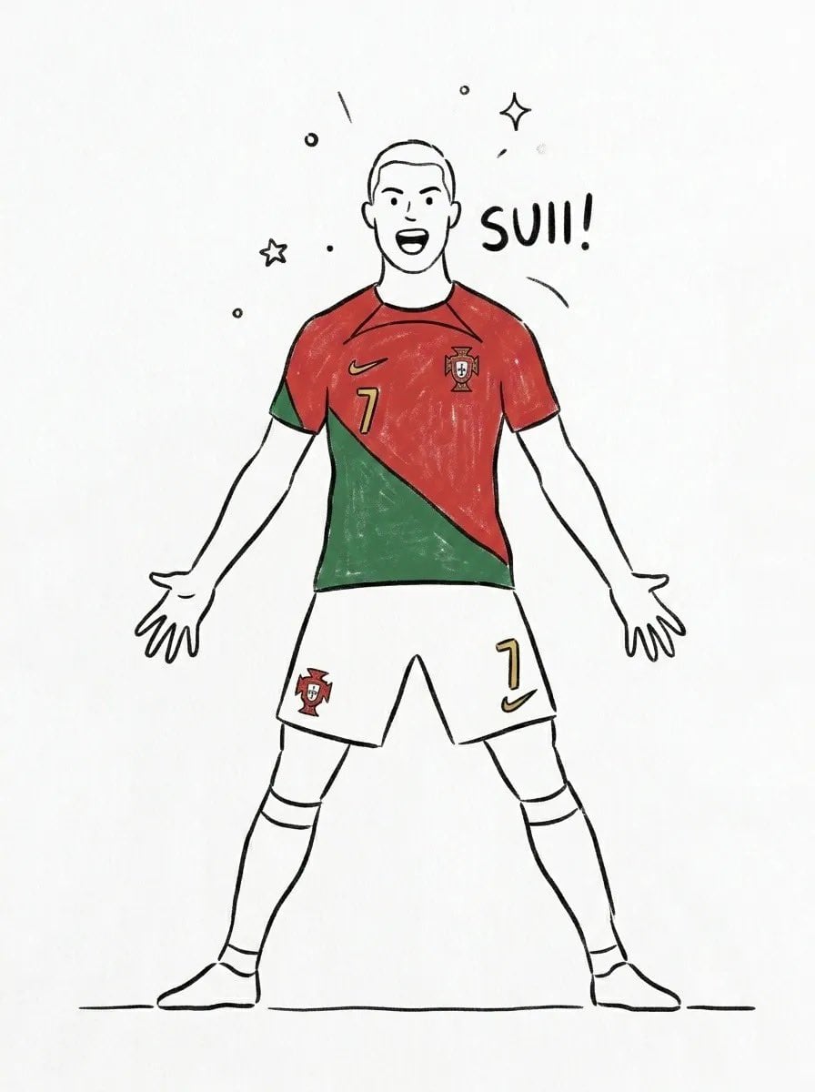 A clean minimalist hand-drawn line art illustration of a football pla…