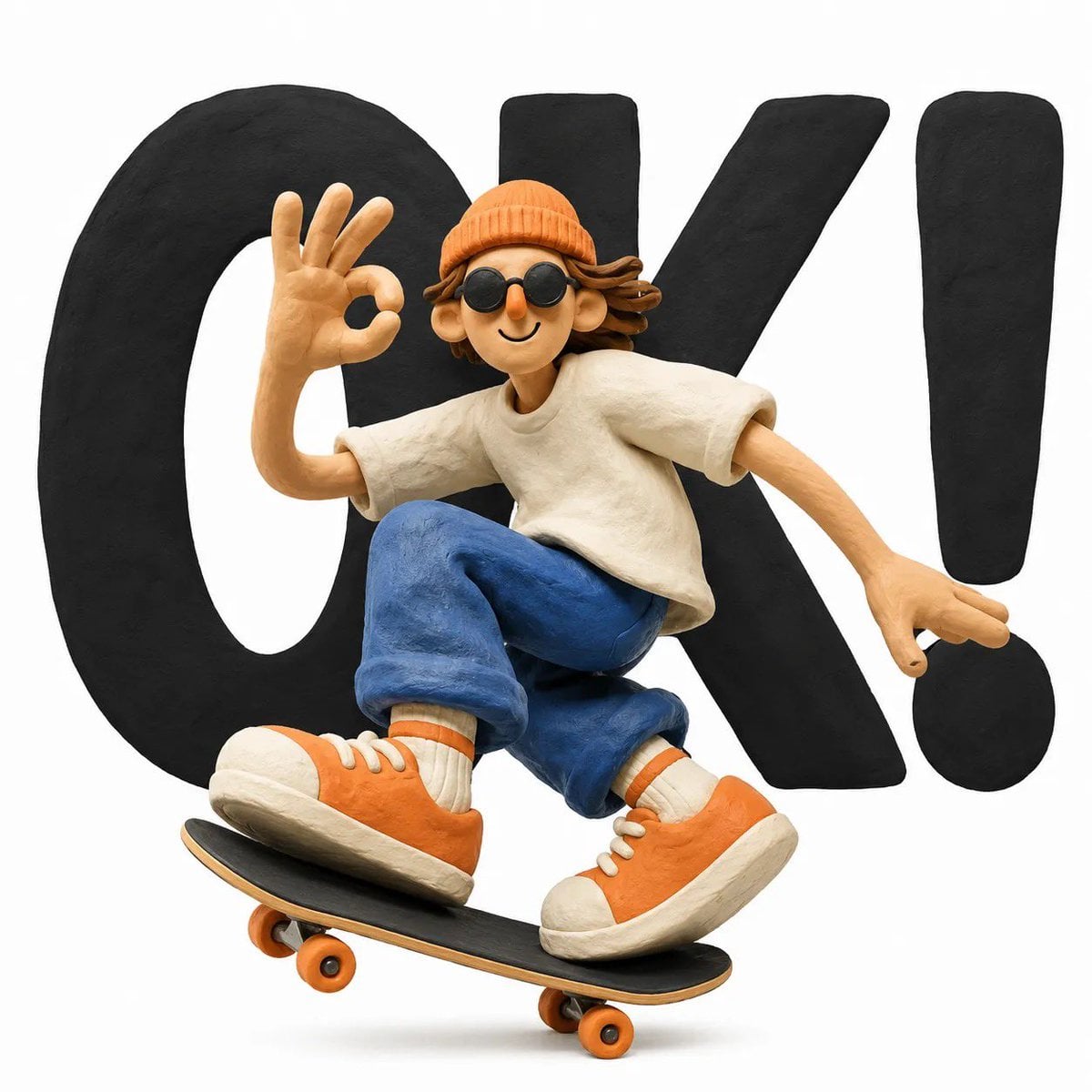 A cute handcrafted clay character in a whimsical 3D stop-motion style…