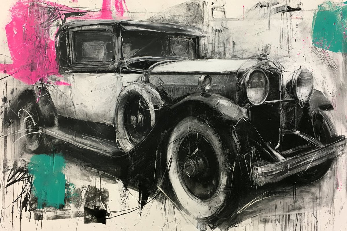 is deconstructed in an Abstract Charcoal Fusion where bold strokes an…