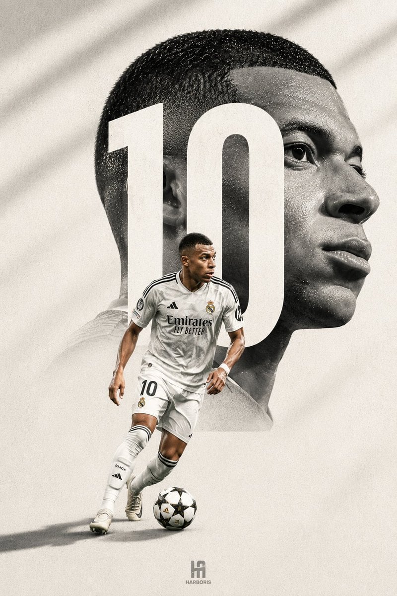 A premium minimalist football editorial poster featuring a profession…