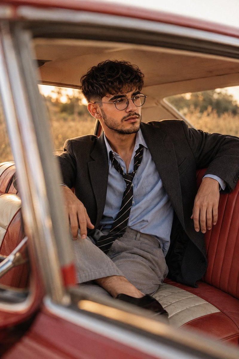 A cinematic lifestyle portrait of a stylish young man a refrence imag…