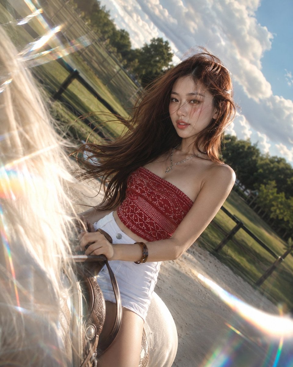 An ultra-realistic, high-end lifestyle portrait of a beautiful young…