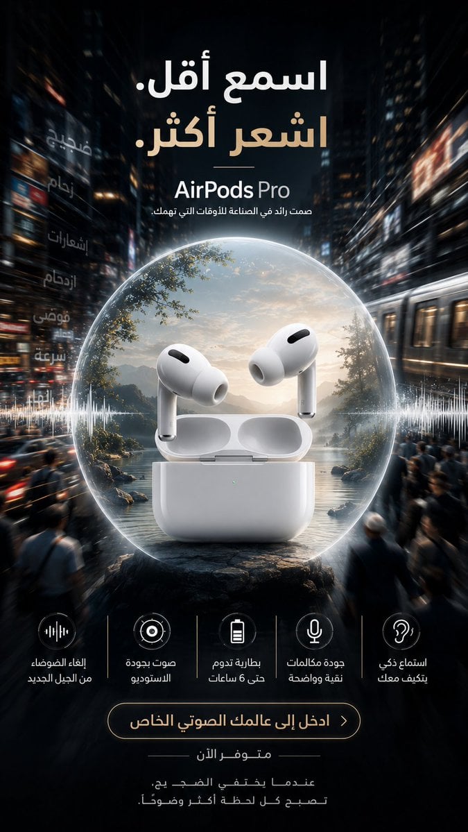 Create a premium cinematic 9:16 vertical advertising poster for Apple…