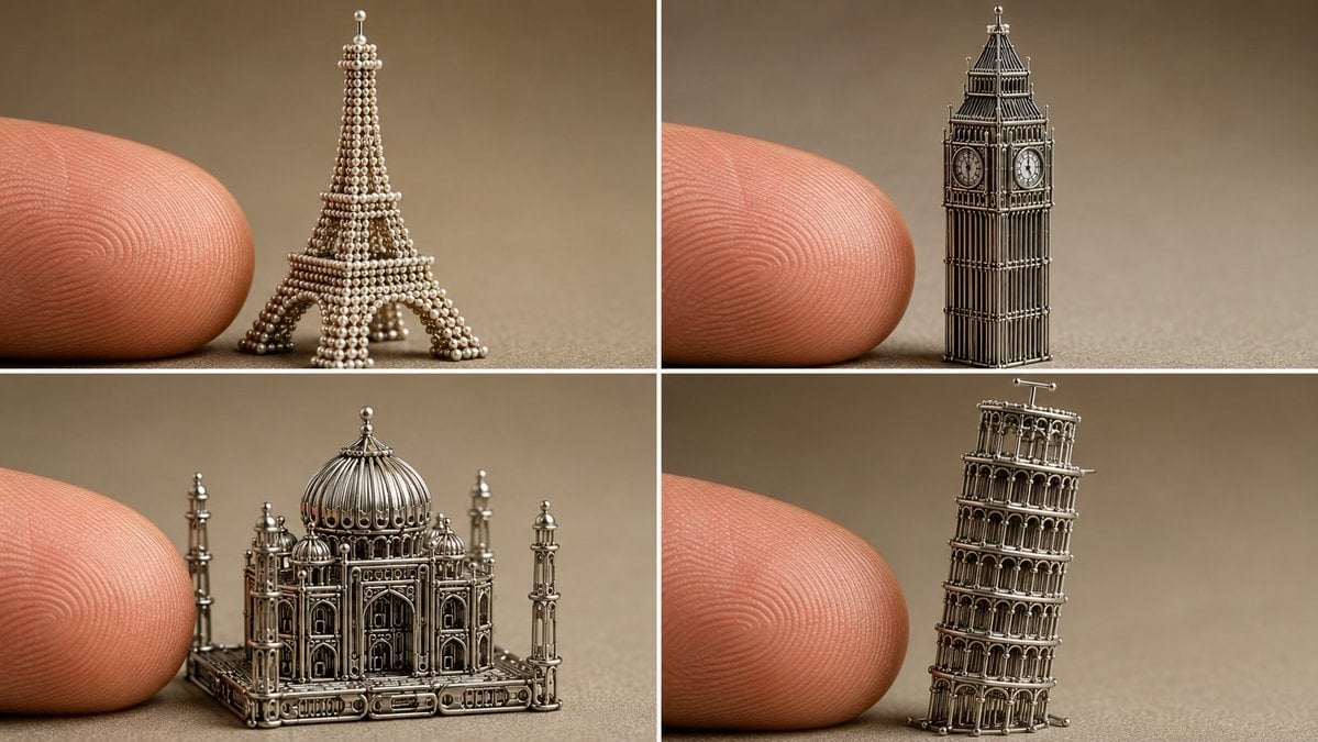 2x2 grid, 16:9, do this for 4 famous international monuments > Input…