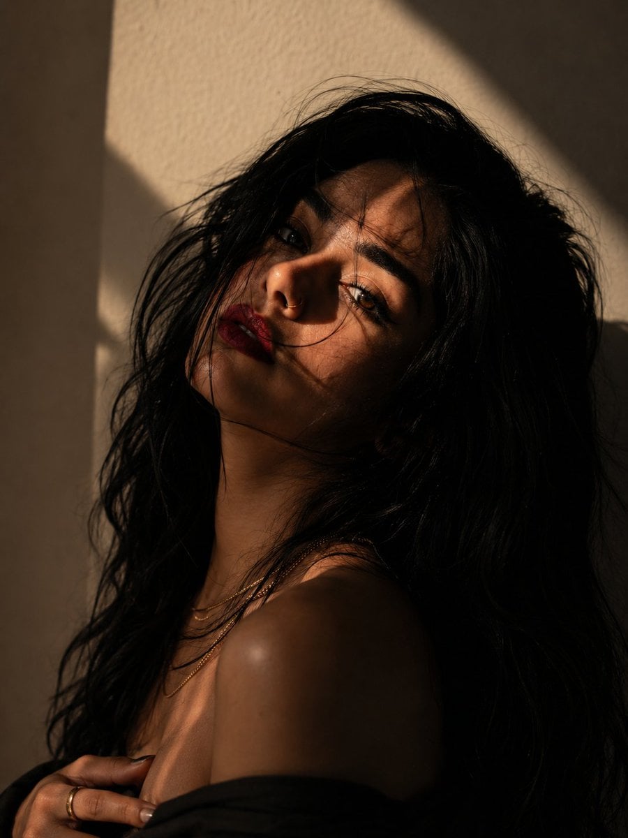 Create an ultra-realistic, cinematic fine-art portrait of a beautiful…