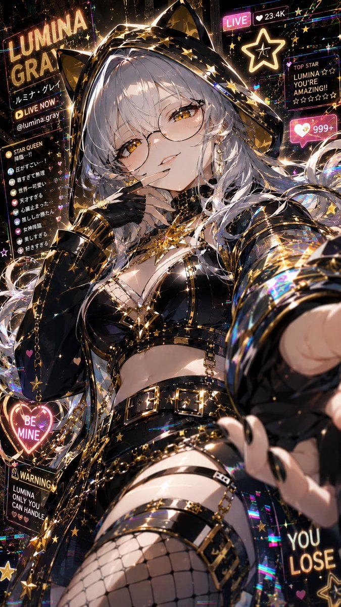 画像比率は9:16。 キャラクター毎に個別の画像で生成する。 [Character]を主役に、作るたびに画風と演出が変化する、最高品質の「…