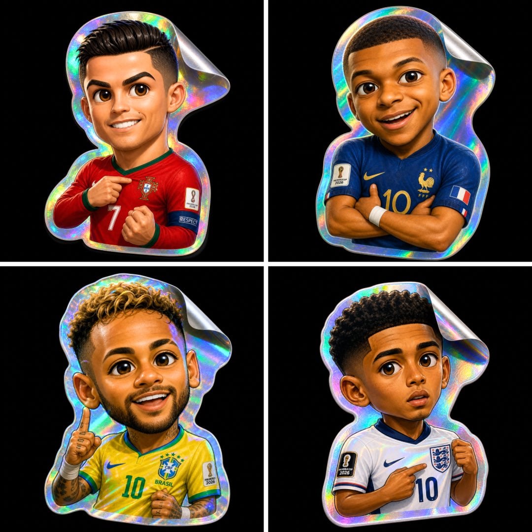 Create an ultra-realistic 3D holographic sticker in 4K resolution of [Player] from [Country], rendered in a c…